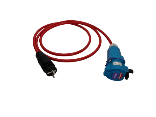 RETTBOX® ONE AIR Anschlussstecker 20 A, 1P+N+E, 20 Meter Anschlussleitung, Schuko-Stecker, Rot